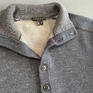 Theory Gray Button-Up Sweater